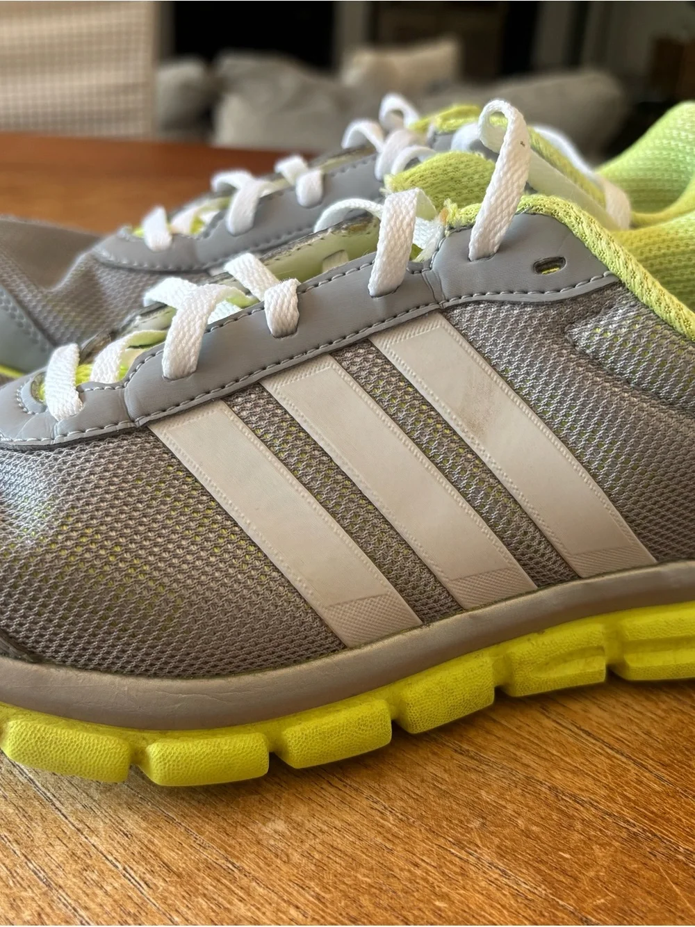 adidas Gray and Neon Yellow Women's size 8 sneakers